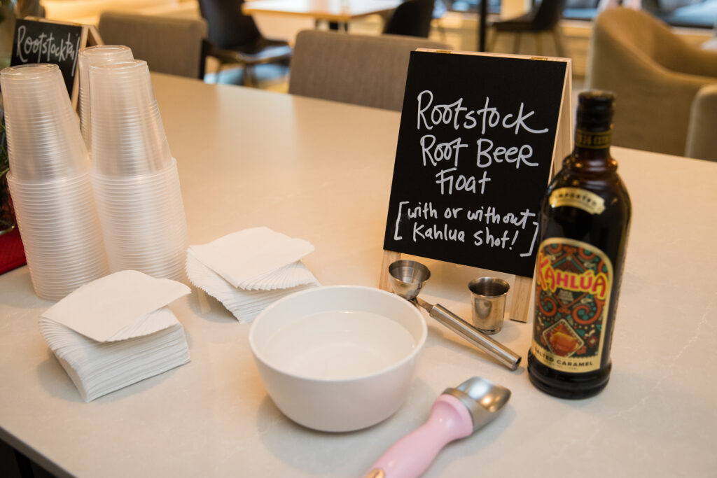 The Rootstock Root Beer Float, with root beer, vanilla ice cream, and Kahlua.